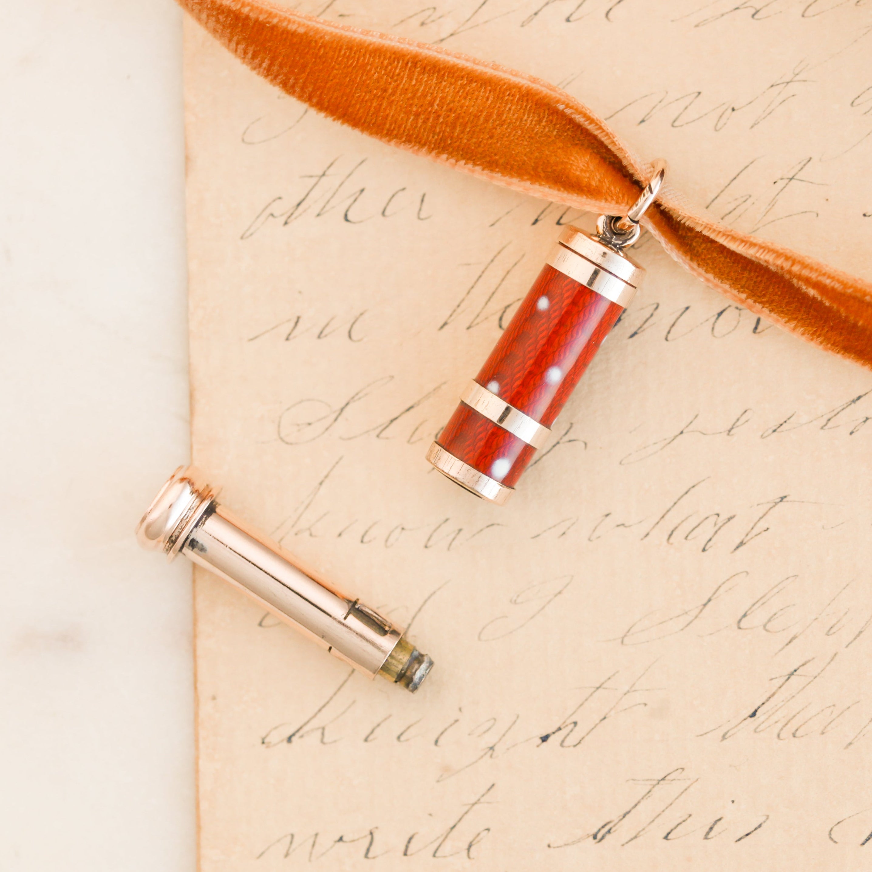 Victorian Enameled Pencil Pendant