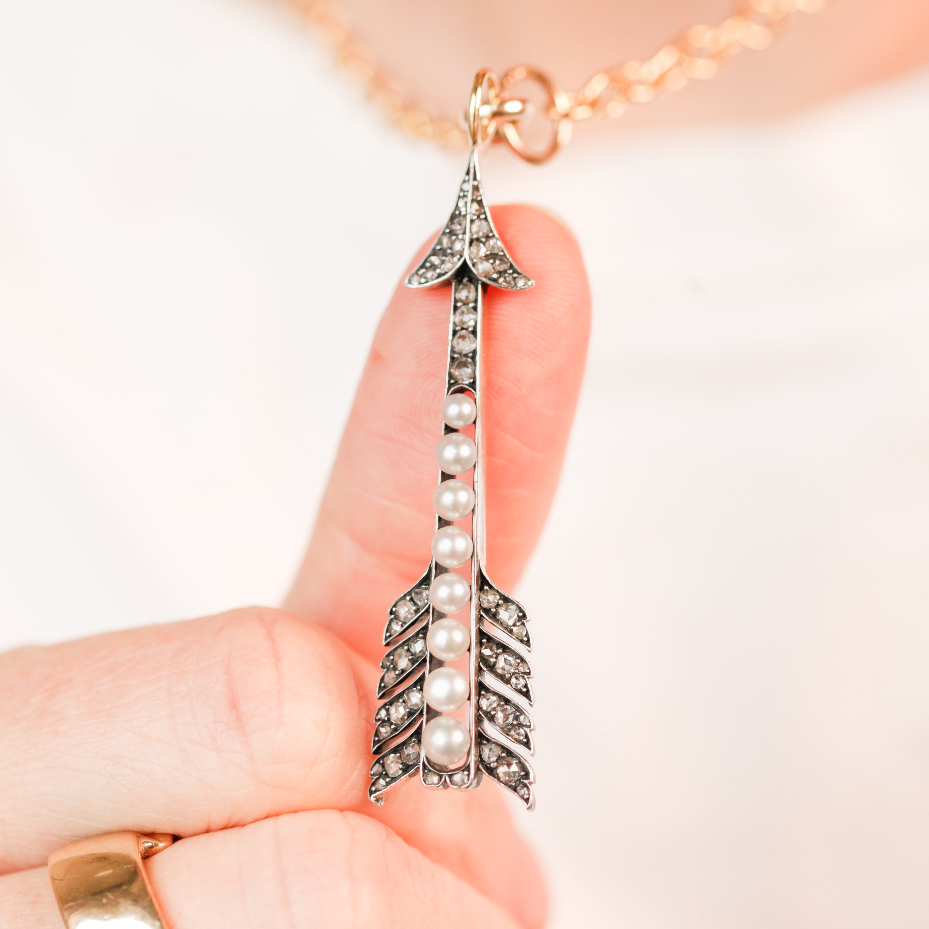 Cupid's Diamond Arrow Pendant