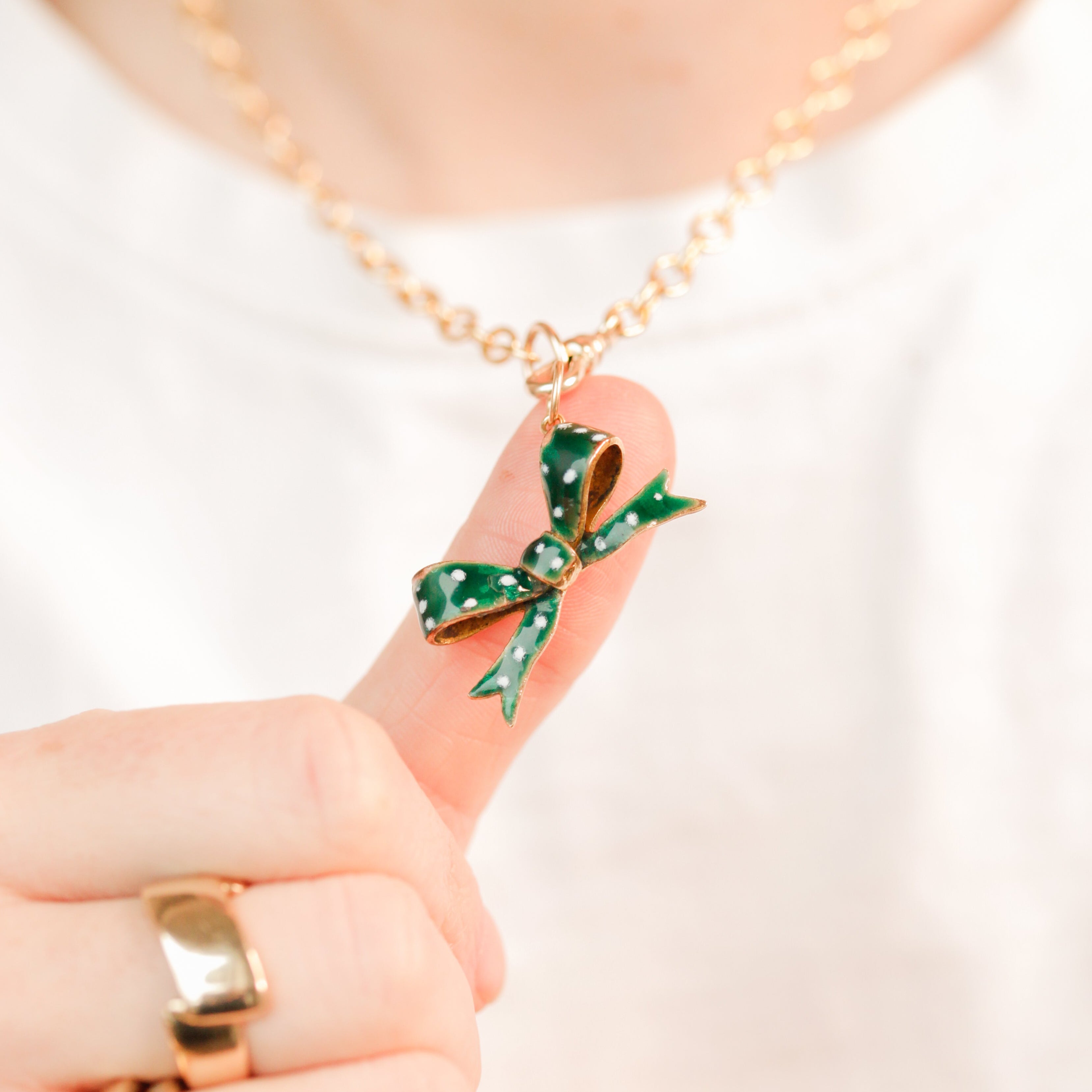 Elise Enameled Bow Charm
