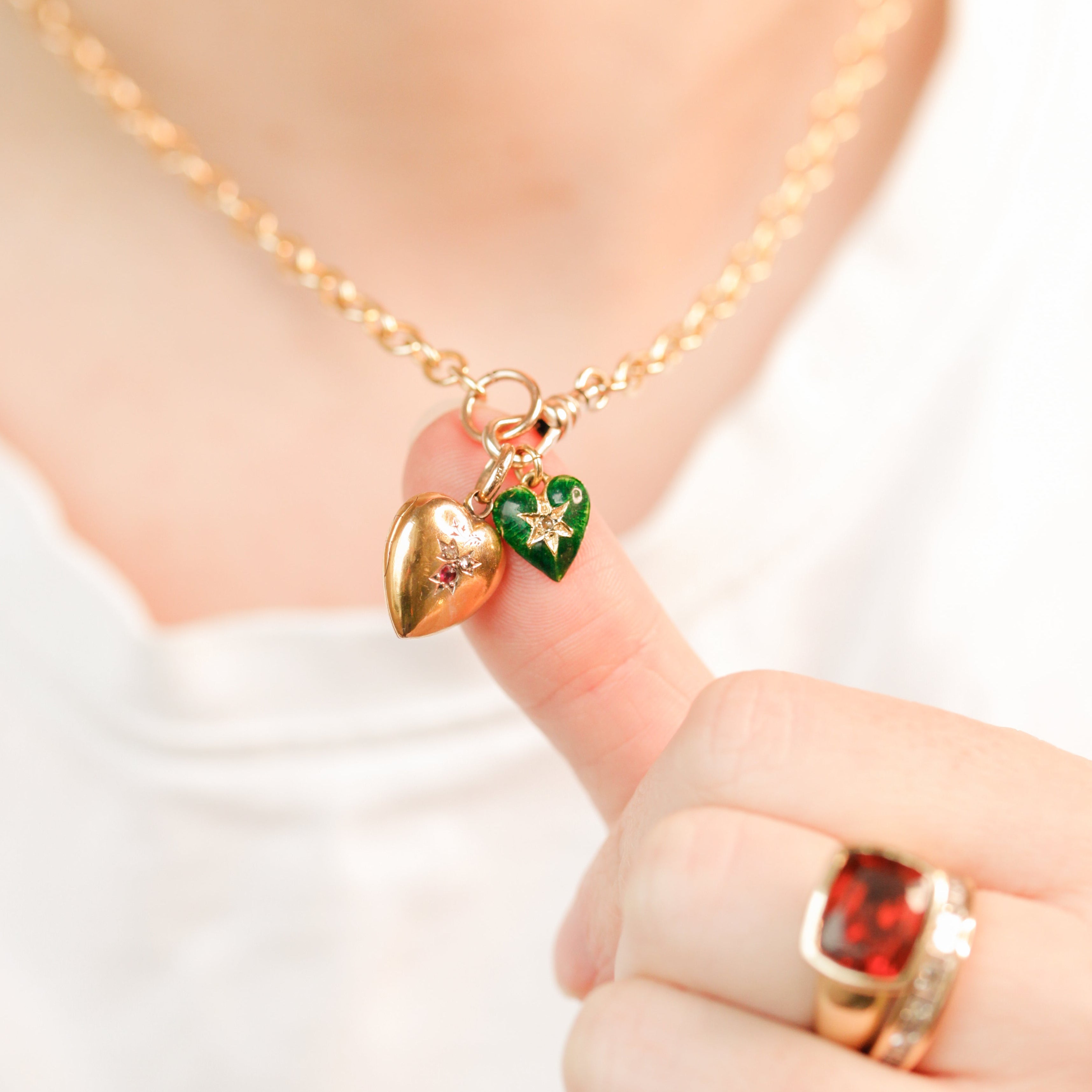 Eros Diamond + Ruby Heart Locket