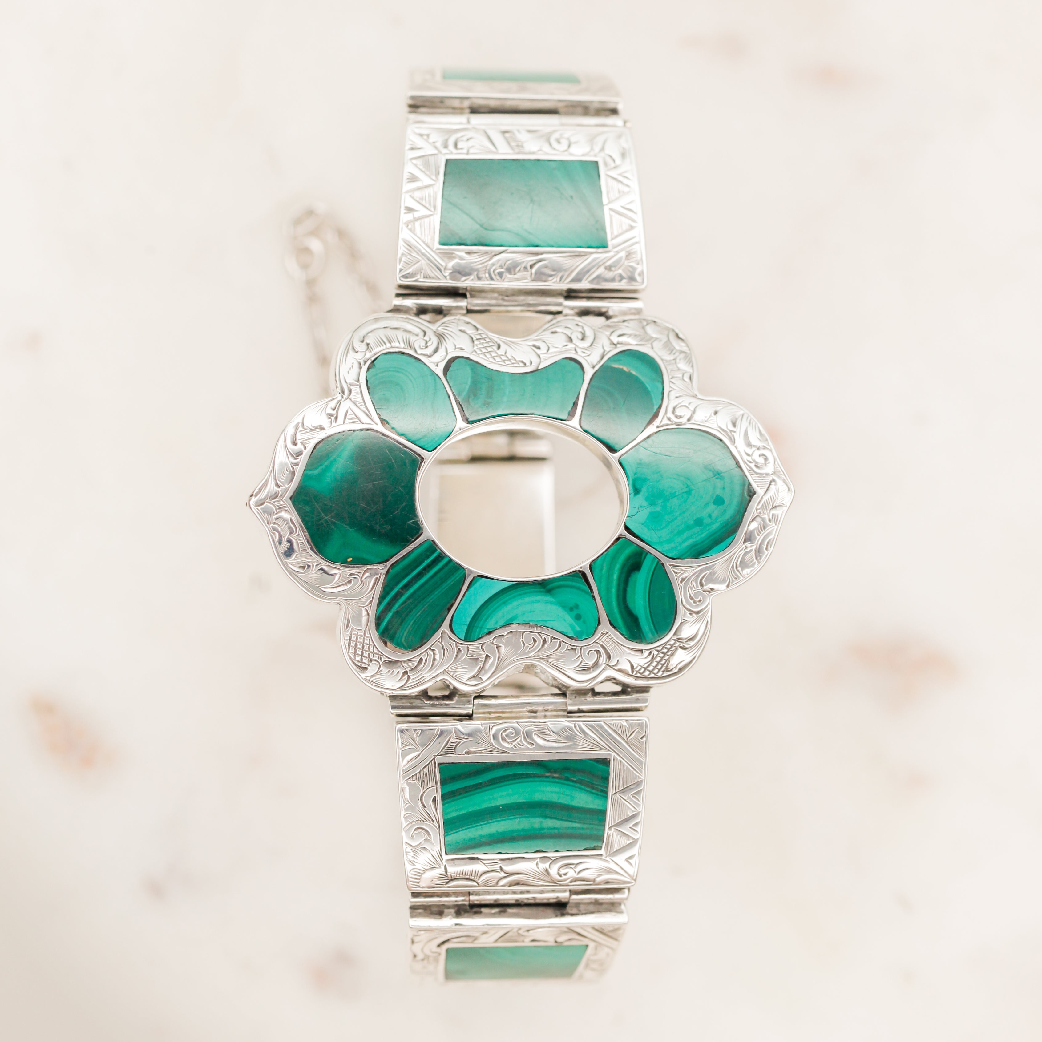 Joss Scottish Sterling Malachite Bracelet