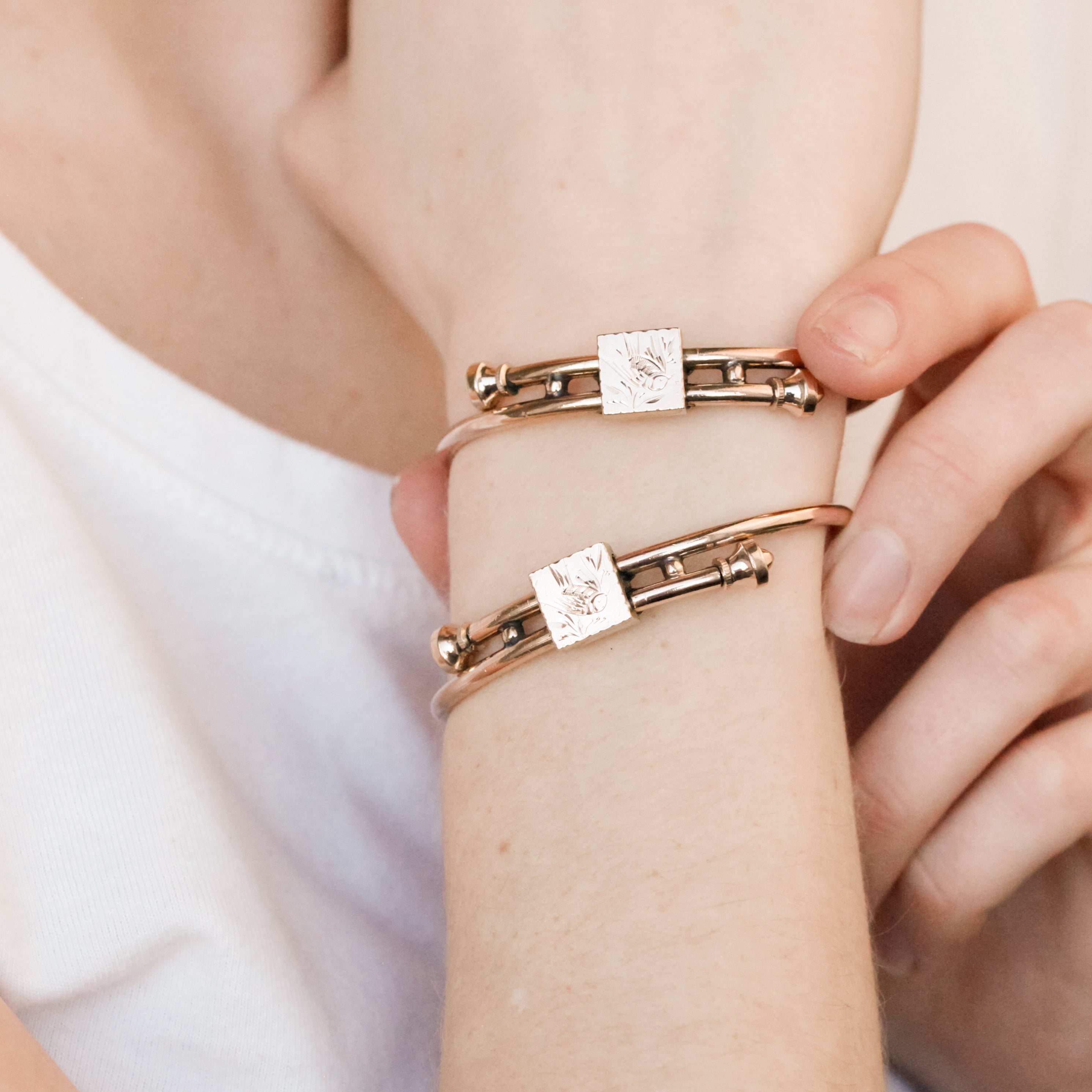 Matching Bird Engagement Bracelets
