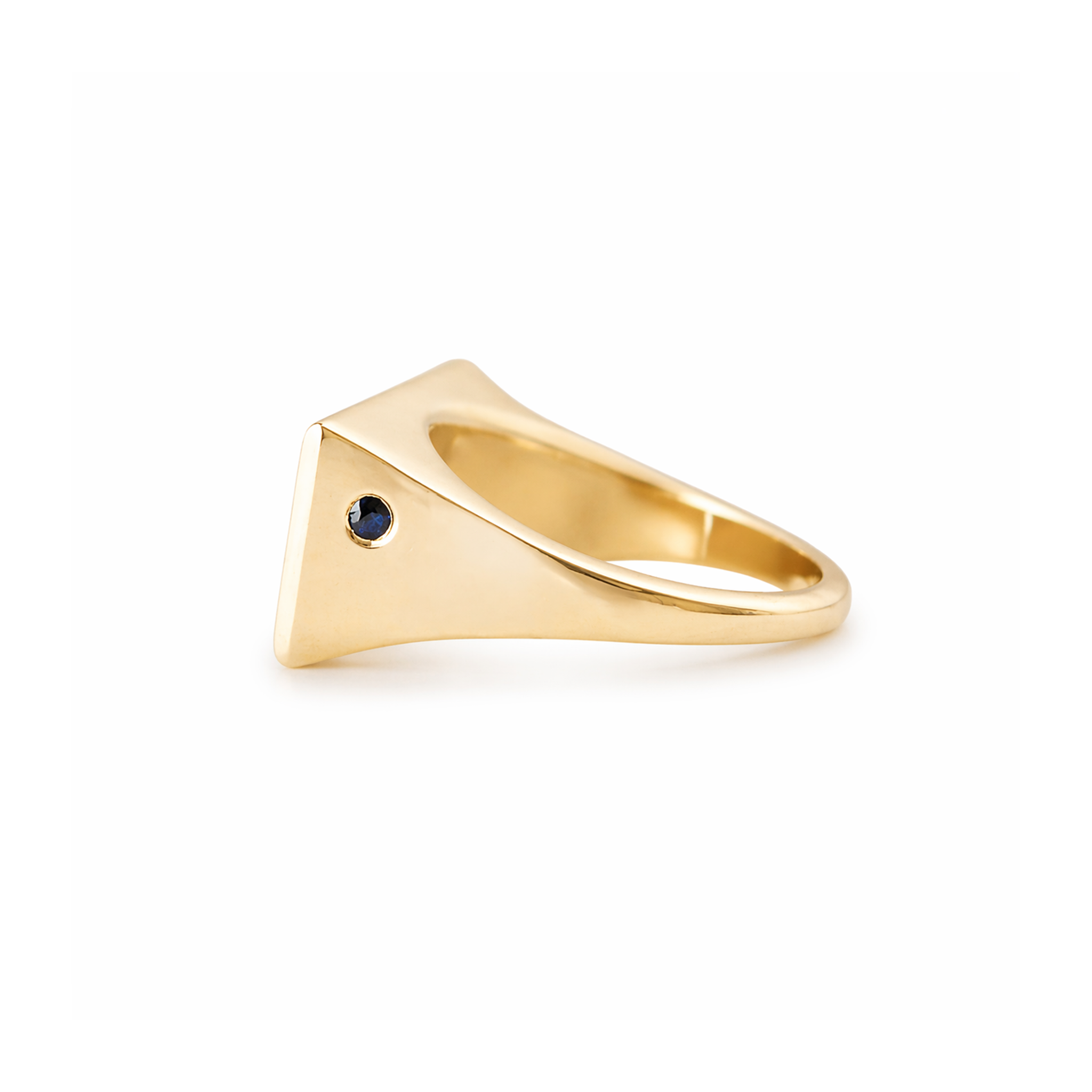 Sculpted Signet with Sapphires and Diamonds