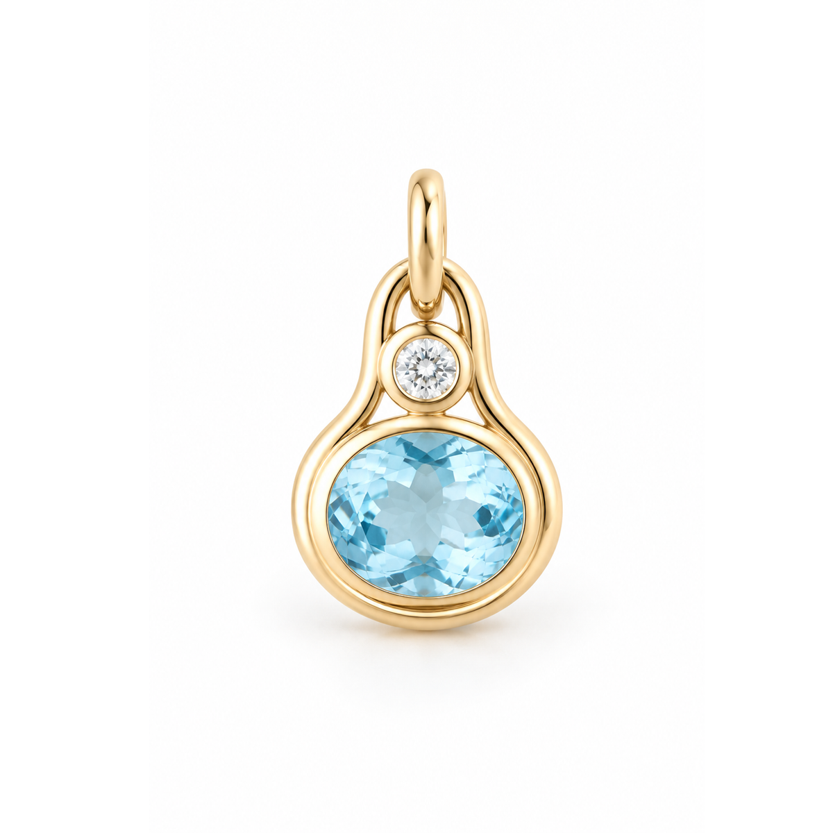 Totem Pendant with Aquamarine and Diamond