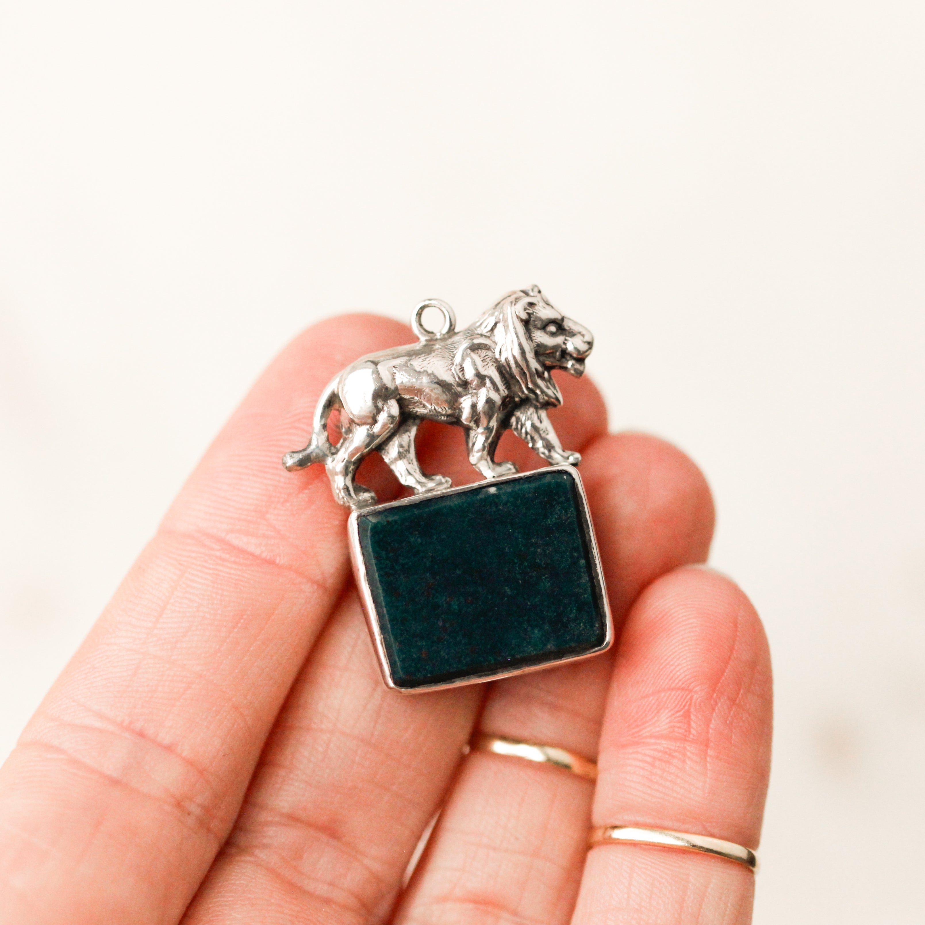 Custom Gilt Lion Bloodstone Fobs