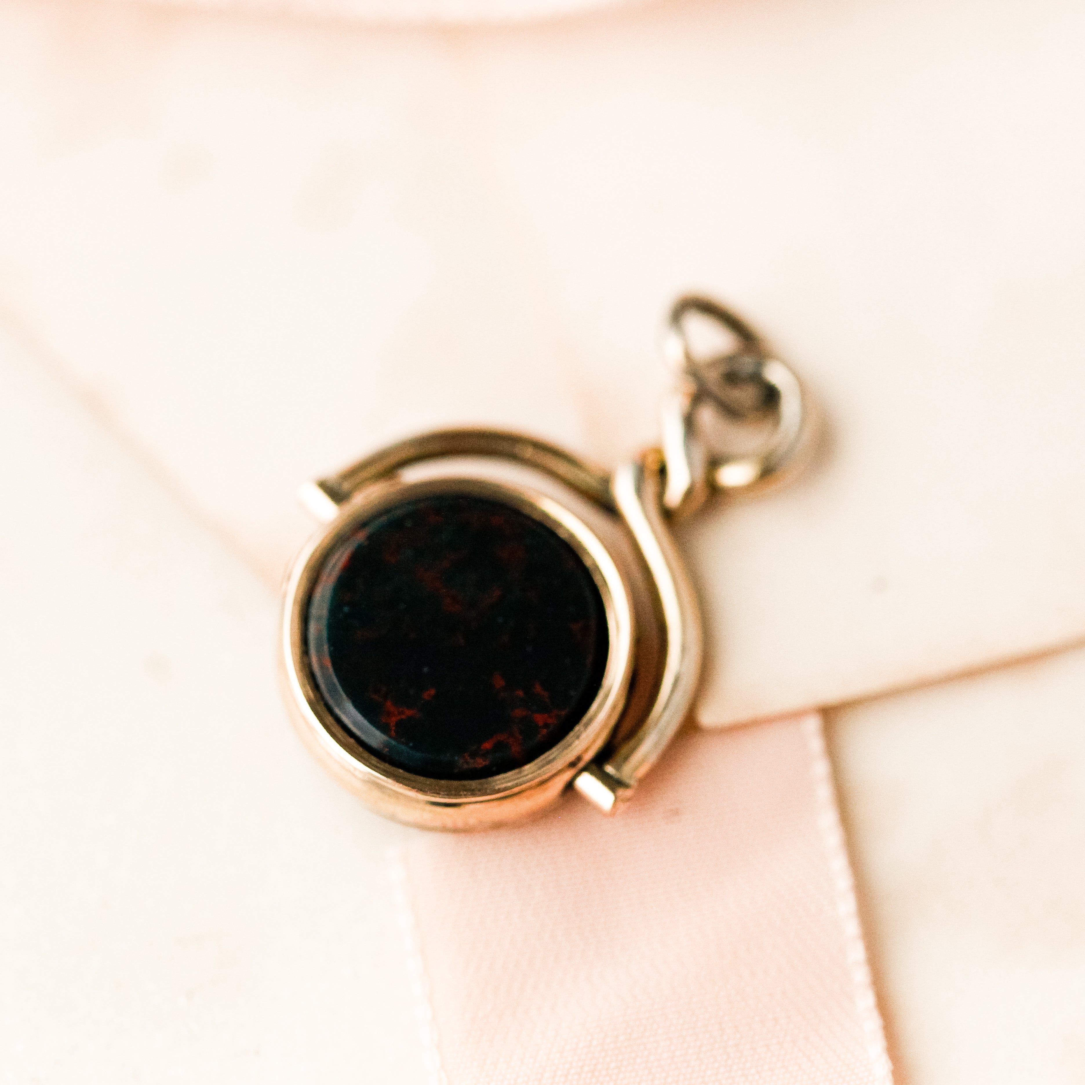 Secret Compartment Custom Gilt Bloodstone Fob