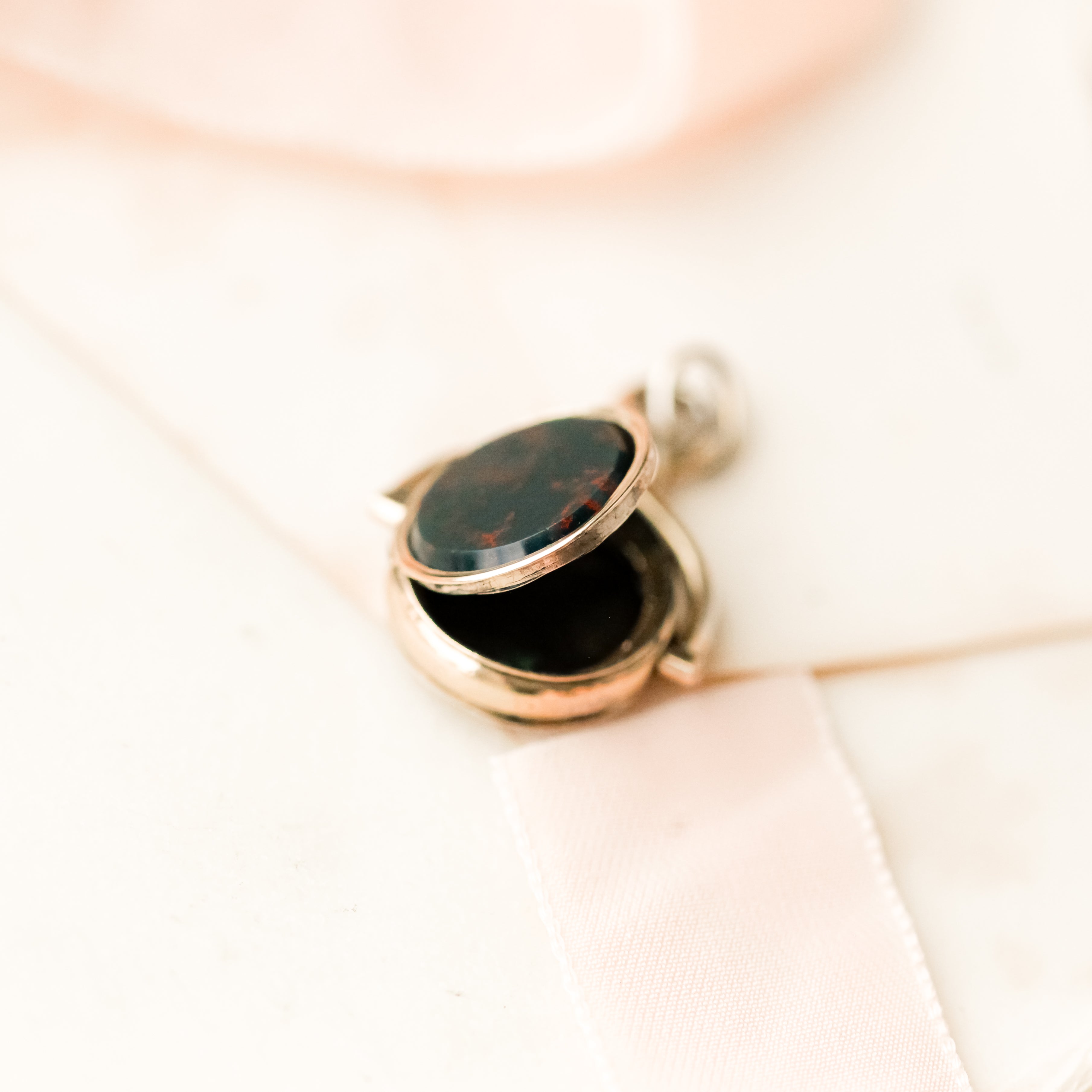Secret Compartment Custom Gilt Bloodstone Fob