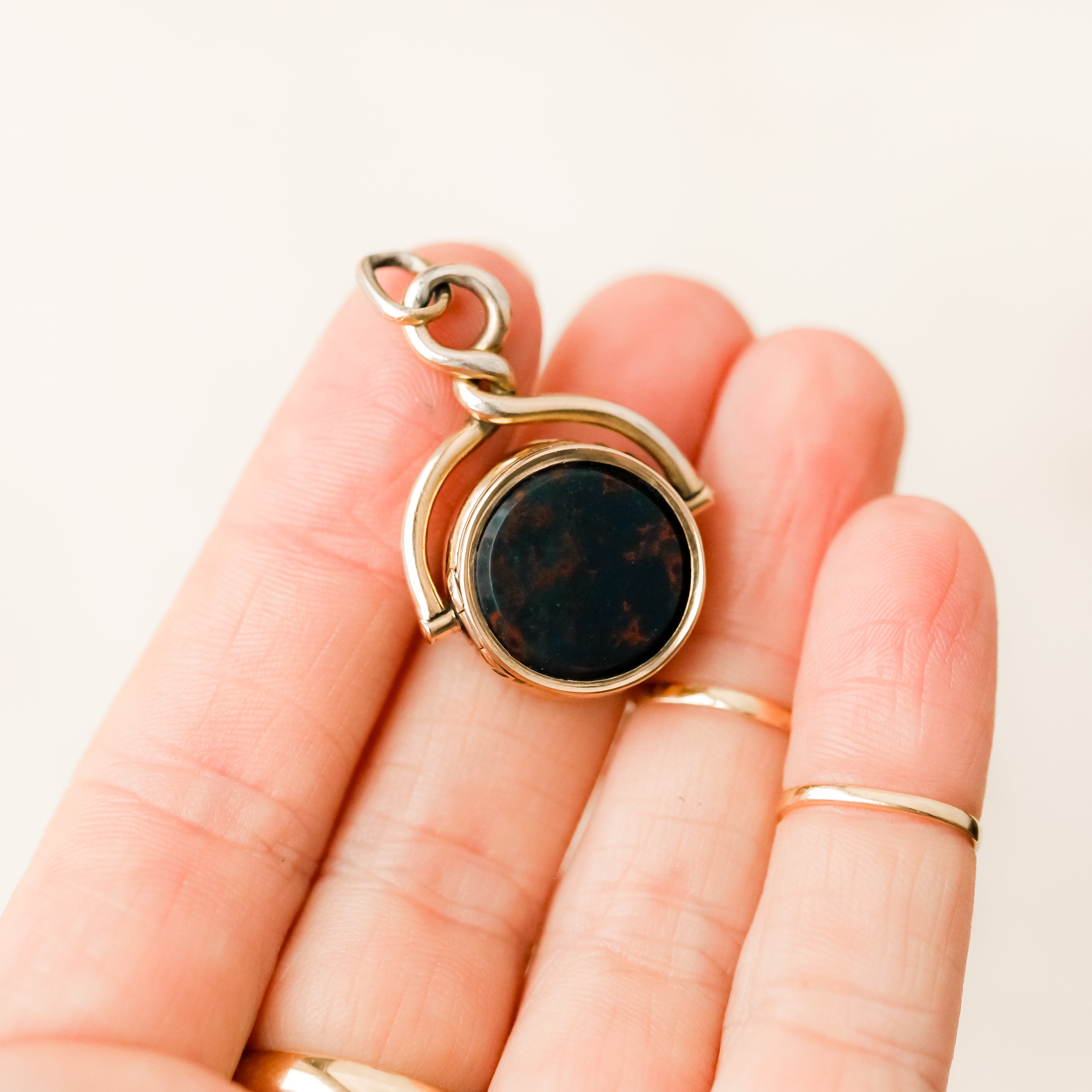 Secret Compartment Custom Gilt Bloodstone Fob
