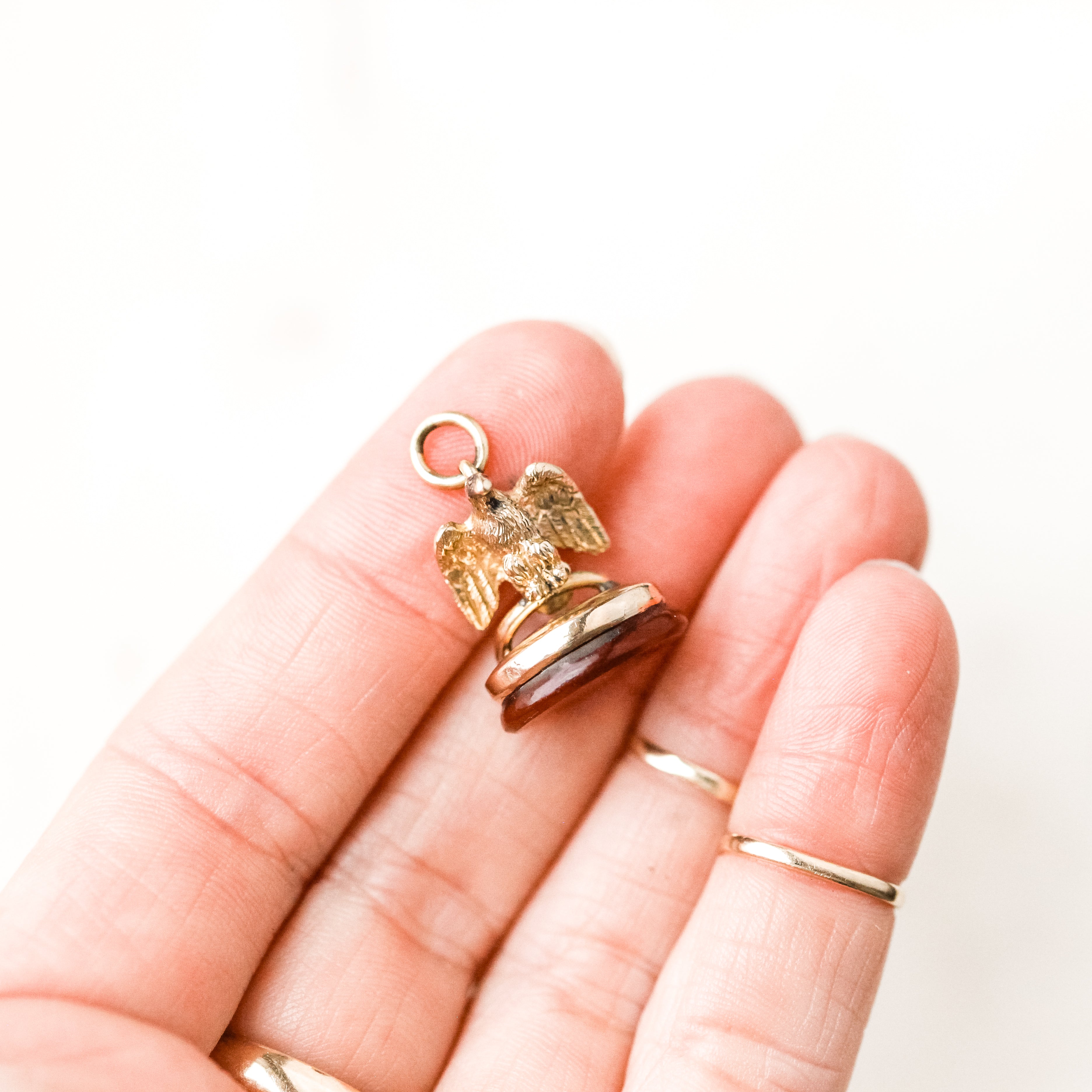 Victory Carnelian Eagle Charm