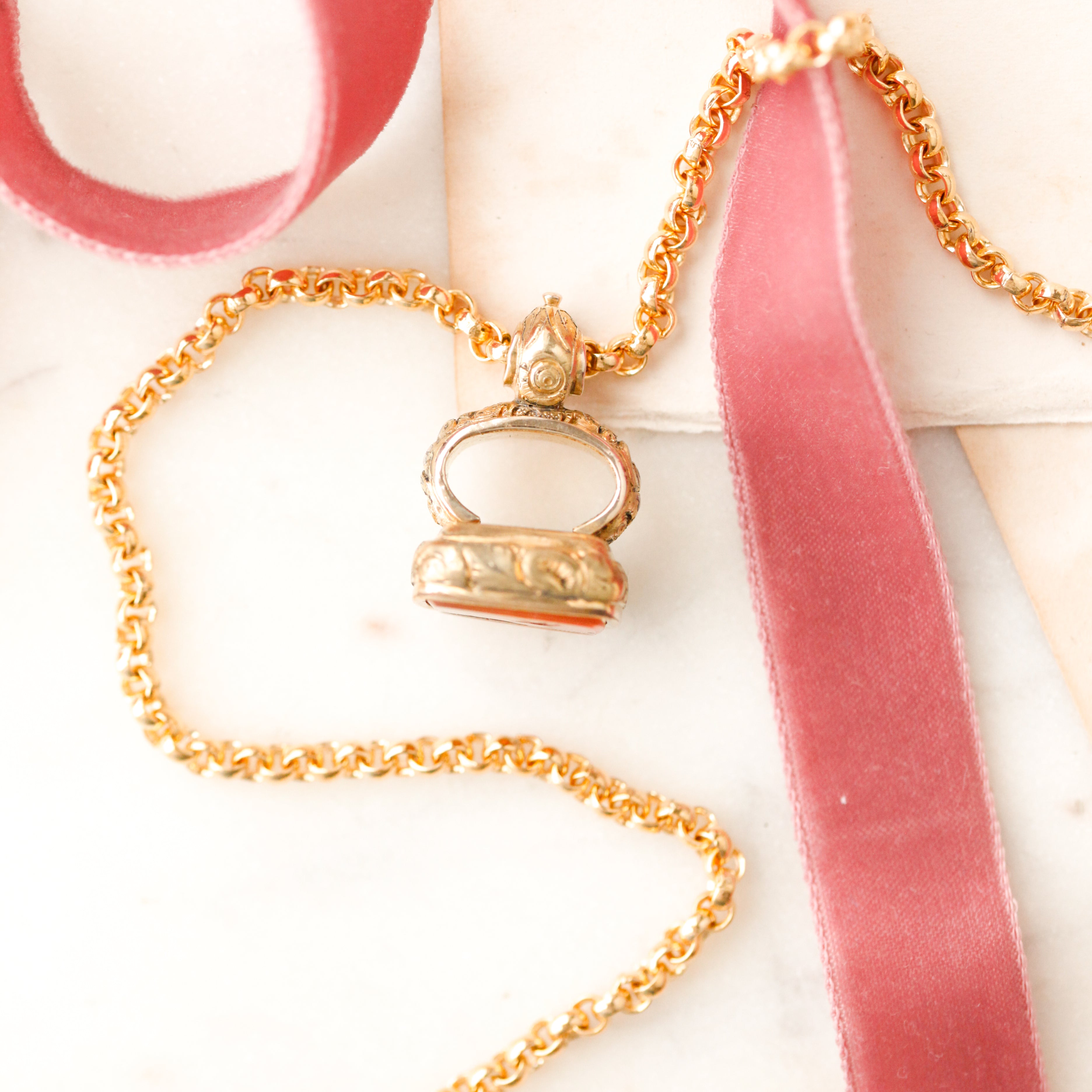 Intaglio Doves Fob Pendant
