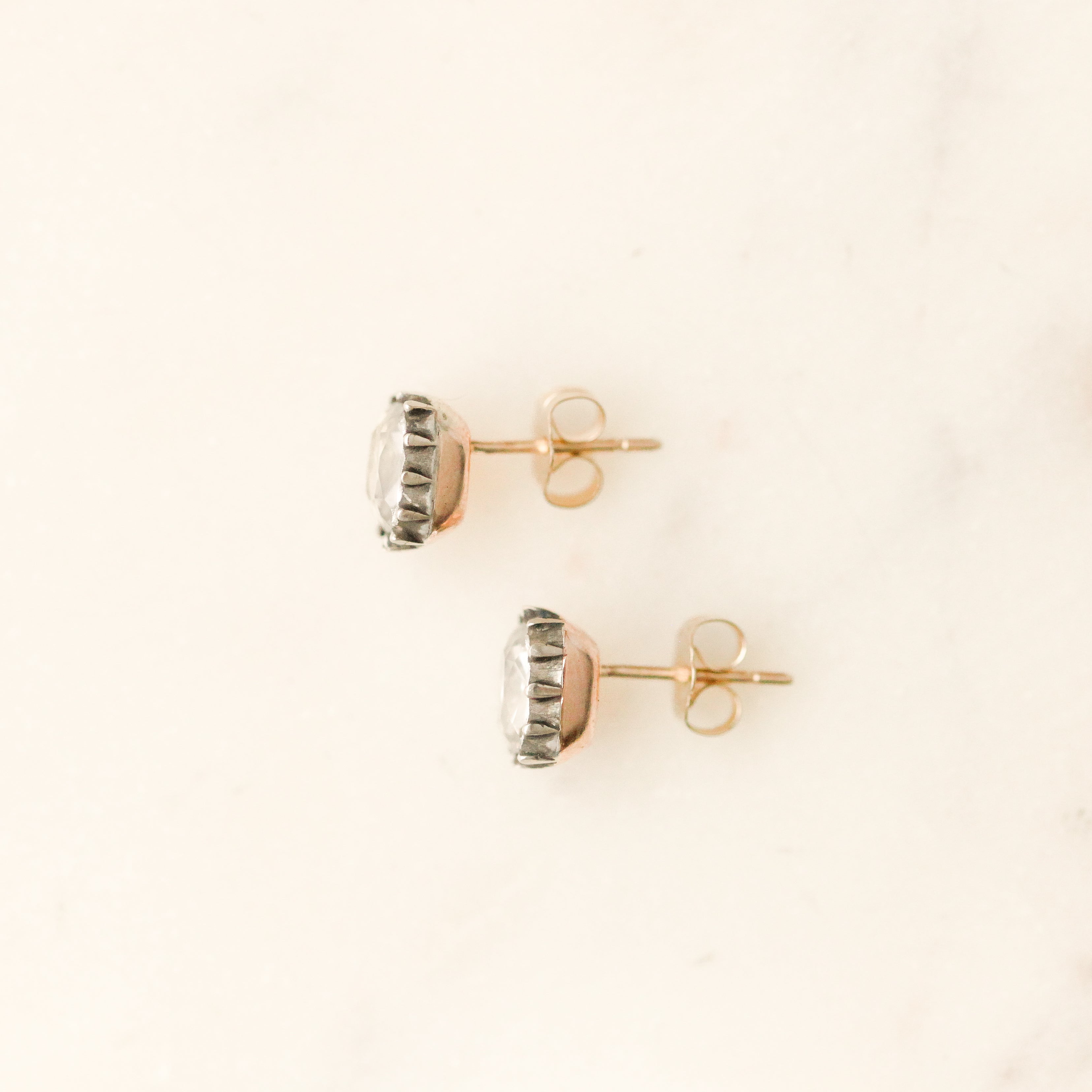 Georgian Black Dot Paste Rivière Earrings