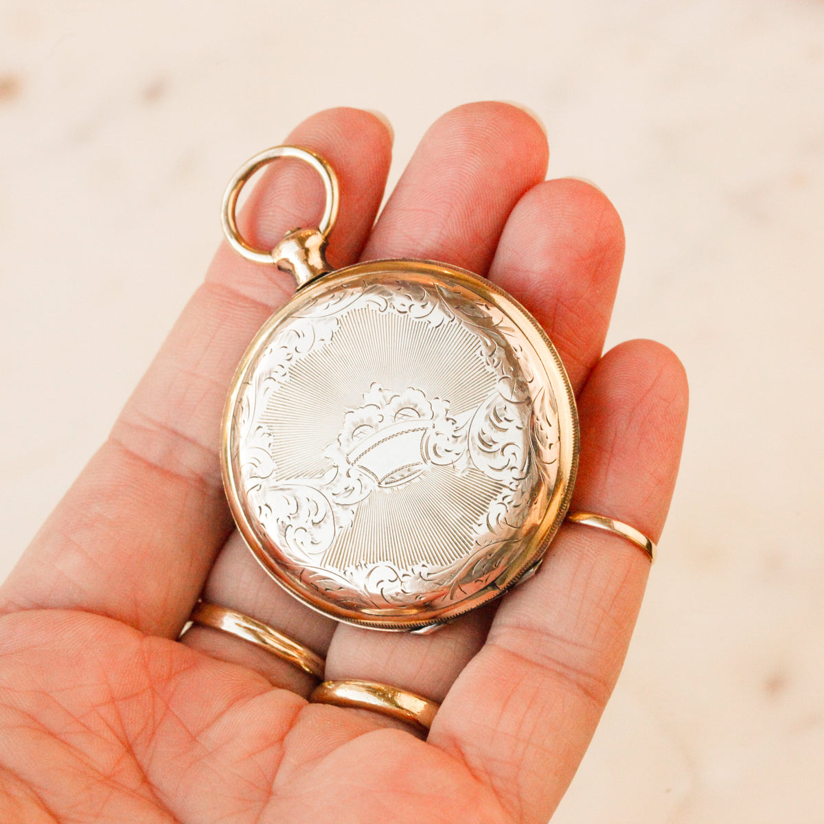 Richie Victorian Engraved Round Locket