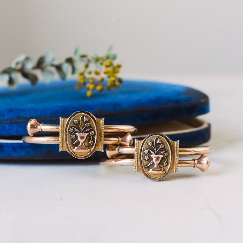 Matching Floral Engagement Bracelets