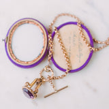 victorian gold and amethyst watch fob conversion necklace