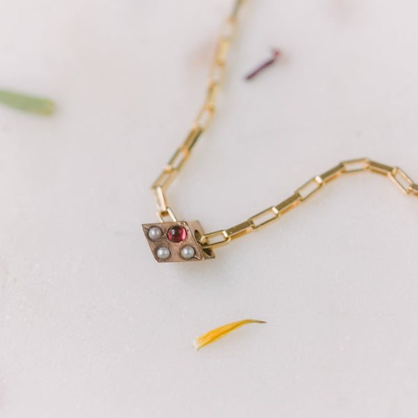 Merande Garnet Slider Necklace