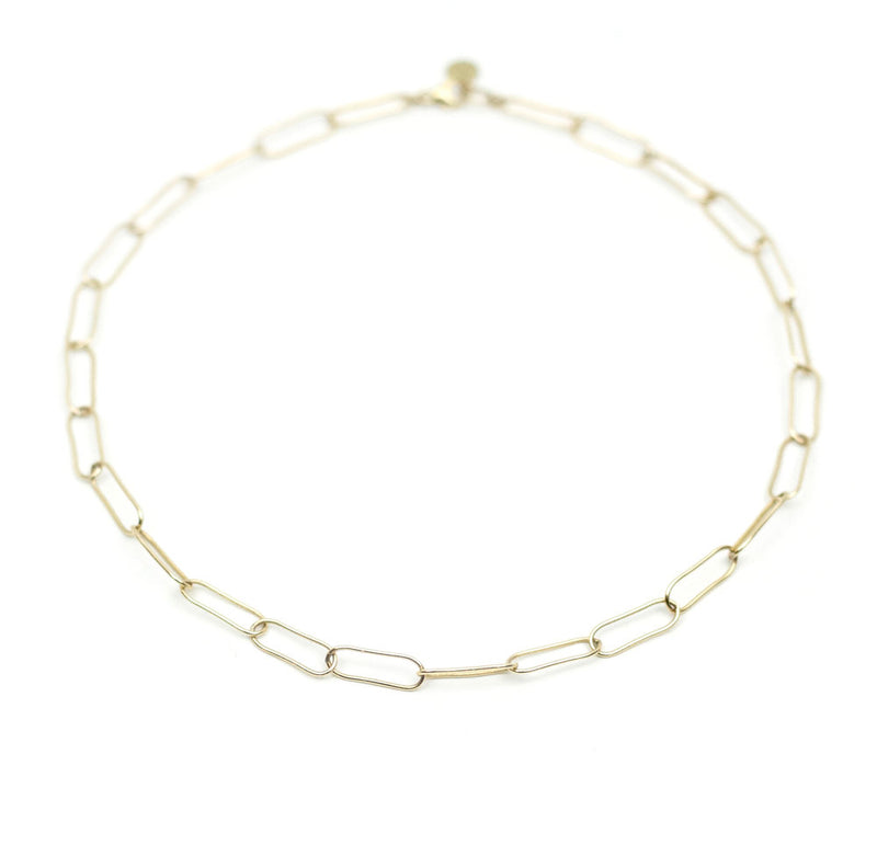 gold paper clip chain necklace