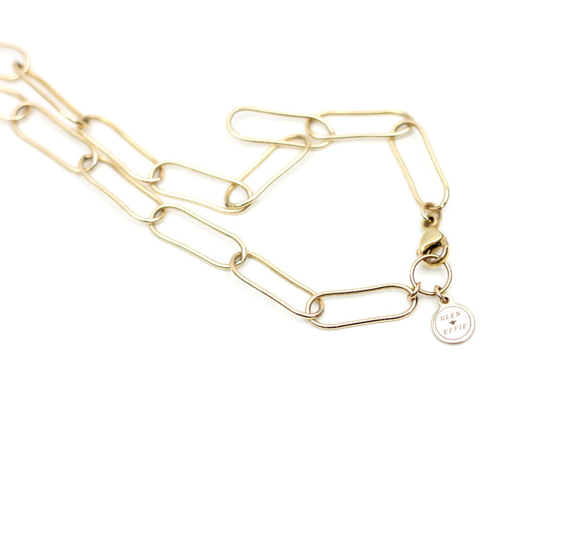 gold paper clip chain necklace