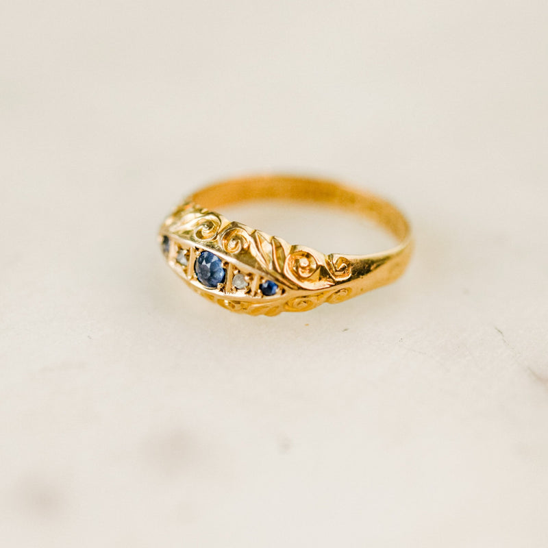 Bennie Sapphire + Diamond Ring