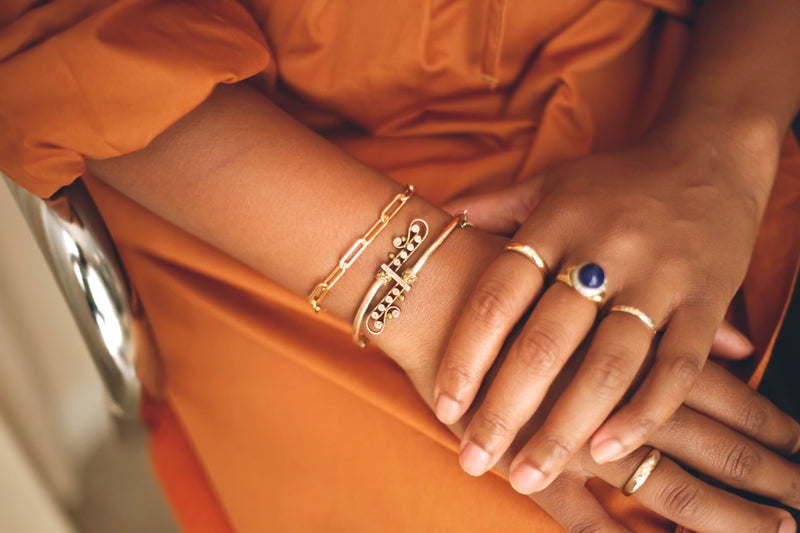 bracelets on wrist