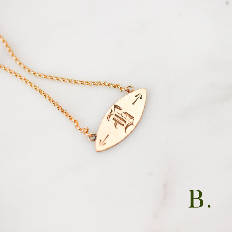 Victorian Engraved Initial Pendants