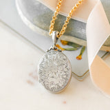 Nadia Engraved Silver Locket
