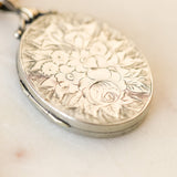 Nadia Engraved Silver Locket