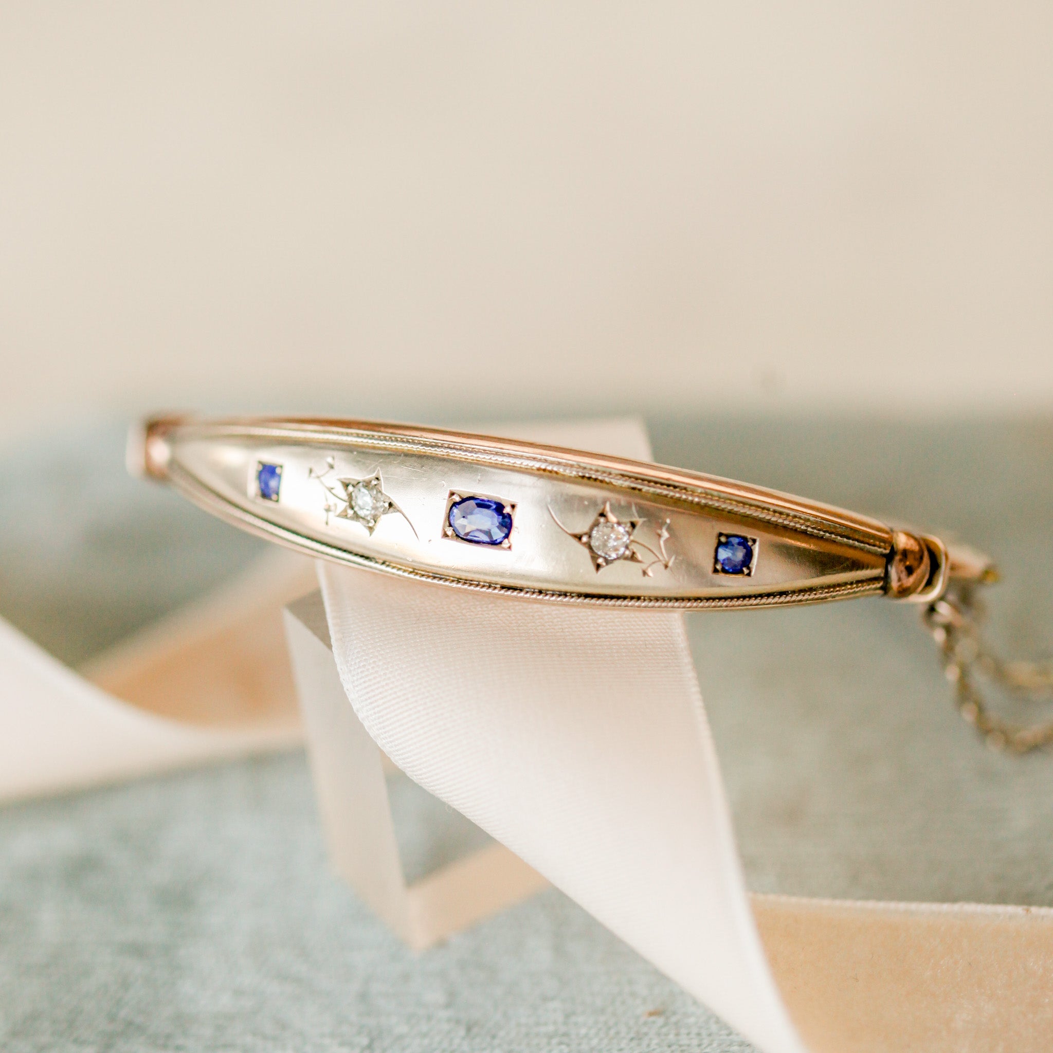 Ermelli Sapphire and Diamond Bangle