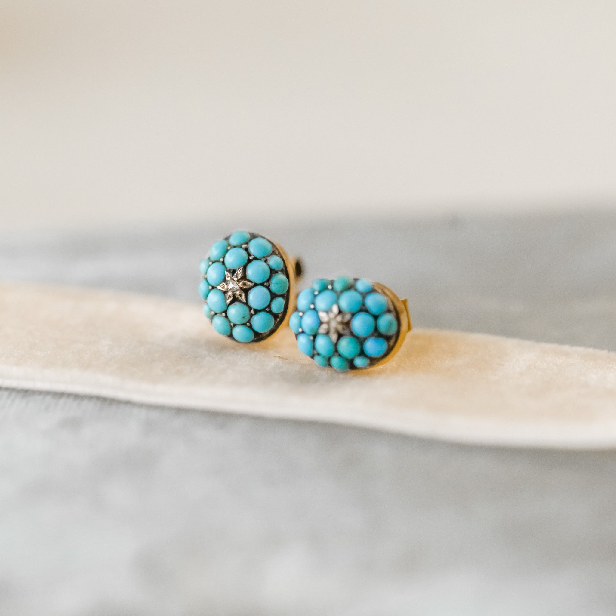 Hyer Turquoise and Diamond Earrings