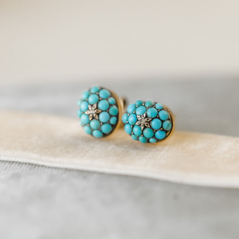 Hyer Turquoise and Diamond Earrings