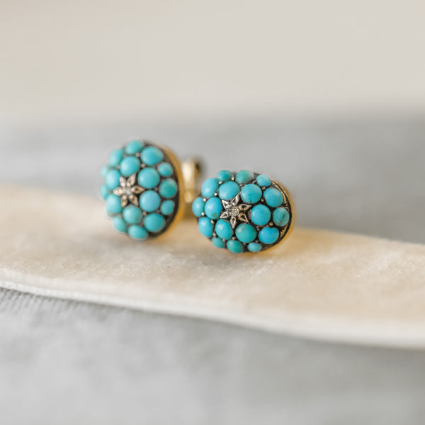 Hyer Turquoise and Diamond Earrings