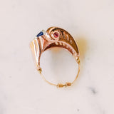 Allore Deco Sapphire + Ruby Statement Ring