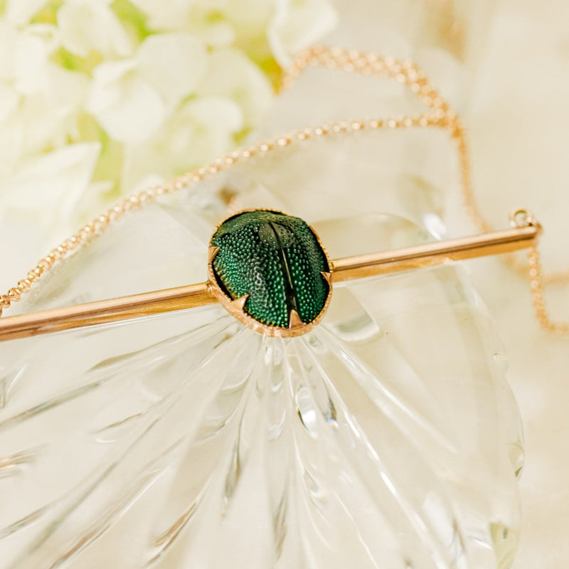 Harriet Scarab Bar Pin Necklace