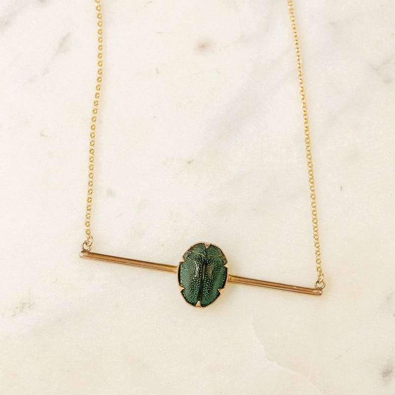 Harriet Scarab Bar Pin Necklace