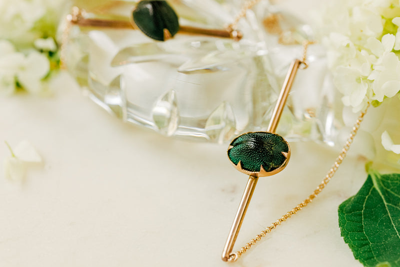 Harriet Scarab Bar Pin Necklace